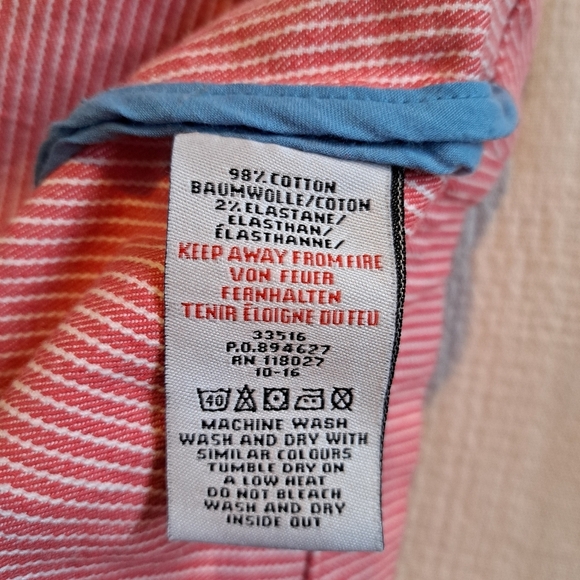 Mini Boden girls 9-10 years red & white striped jean jumper with Daisy trim VGUC - Picture 6 of 6